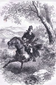 Escape of Benedict Arnold, kuvitus Cassells History of the United Statessta, julkaisija Cassell, Petter & Galpin, n. 1900 (litho) tekijältä American English school