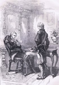 Lafayette ja Washington, kuvitus Cassells History of the United Statessta, julkaisija Cassell, Petter & Galpin, n. 1900 (litho) tekijältä American English school