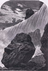 Niagaran putoukset, kuvitus Cassells History of the United Statessta, julkaisija Cassell, Petter & Galpin, n. 1900 (litho) tekijältä American English school