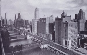Chicago: Wacker Drive ja Chicago River Bridges (m/w kuva) tekijältä American Photographer (after)