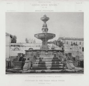 Suihkulähde Piazza Della Roccalla, Viterbossa, Italiassa (valkoinen kuva) tekijältä American Photographer (after)