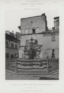 Suihkulähde Piazza Vittorio Emanuelessa, Viterbo, Italia (valkoinen kuva) tekijältä American Photographer (after)