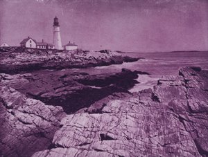 Majakka Portlandin satamassa, Maine (m/w kuva) tekijältä American Photographer (after)