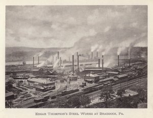Pittsburgh: Edgar Thompsonin terästehdas Braddockissa, Pennsylvaniassa (m/v kuva)