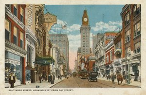 Baltimore Street, Gay Streetiltä länteen (värikuva). tekijältä American Photographer