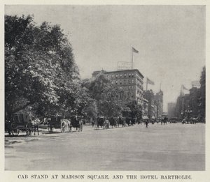 Taksiasema Madison Squarella ja Hotel Bartholdi (m/v kuva) tekijältä American Photographer