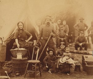 31. Pennsylvanian jalkaväen leiri lähellä Washingtonia, 1862 (albumiprintti) tekijältä American Photographer