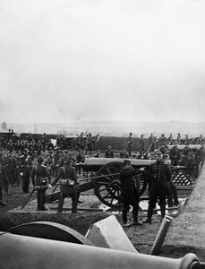 Eversti Tyler ja 1. Connecticutin raskas tykistö Fort Richardsonissa vuoden 1861 lopulla.