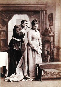H.J. Montague ja Ada Dyas kohtauksessa The Shaughraunista, n. 1874 (m/v kuva) tekijältä American Photographer