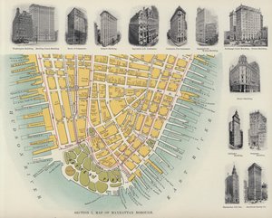 Manhattanin kaupunginosan kartta (s/w valokuva) tekijältä American Photographer