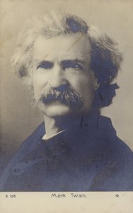 Mark Twain (1835-1910), amerikkalainen kirjailija (s/w-kuva) tekijältä American Photographer