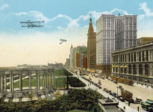 Michigan Boulevard ja Grant Park katsovat etelään (värillinen kuva) tekijältä American Photographer