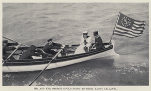 Herra ja rouva George Gould menevät Yacht Atalantaan (m/v kuva) tekijältä American Photographer