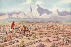 Mojave-intiaanien mystinen sokkelo, lähellä Needlesiä, Kalifornia (värillinen kuva) tekijältä American Photographer