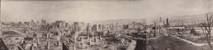 Luurankokaupungin panoraama Nob Hilliltä (s/w-kuva) tekijältä American Photographer