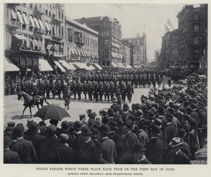 Poliisiparaati, joka järjestetään vuosittain kesäkuun ensimmäisenä päivänä (m/w kuva) tekijältä American Photographer