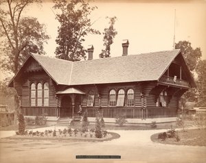Ruotsalainen koulutalo, Centennial Exposition, Philadelphia, 1876 (hopeakuvio) (hopeakuvio) tekijältä American Photographer