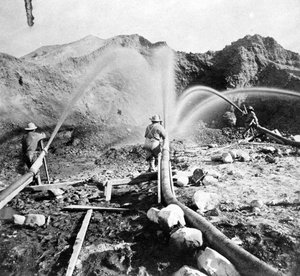 Washing Gold from the Hills, n. 1866, Lawrence ja Houseworthin julkaisemasta Gems of California Scenerystä, 1866 tekijältä American Photographer