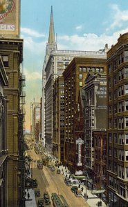 Washington Street, katsoen itään Wells Streetiltä (värillinen kuva) tekijältä American Photographer