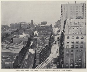 Missä Sixth Avenuen ja Ninth Avenuen korkeat rautatielinjat eroavat (m/w kuva) tekijältä American Photographer