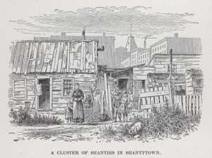 Shantien klusteri Shantytownissa (litho) tekijältä American School