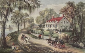 A Home On The Mississippi, pub. 1871, Currier & Ives tekijältä American School