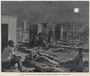 Kuuma yö itäpuolella, etsimässä helpotusta katoilta (litho) tekijältä American School