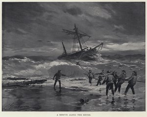 Pelastus äänen varrella (litho) tekijältä American School