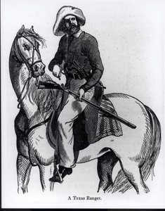 Teksasin metsänvartija, kuvitus John Frostin teoksesta "Pictorial History of Mexico and the Mexican War", 1848 tekijältä American School