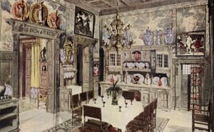 Malli saksalainen ruokasali (väri litho) tekijältä American School