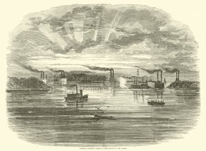 Admiral Porters -laivasto Yazoon suulla joulukuussa 1862 tekijältä American School