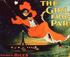 Mainos Edward E. Ricen teokseen "The Girl from Paris" (värilitho) tekijältä American School