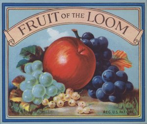 Fruit of the Loom -vaatteiden mainos (väri litho) tekijältä American School