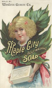 Maple City Self Washing Soap -mainos, n. 1880 tekijältä American School