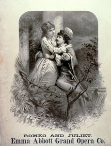 Mainos Romeo ja Julia, pääosissa Emma Abbott, Grand Opera Company tekijältä American School