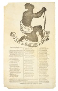 Enkö ole mies ja veli?, c. 1837 (puukaiverrus kudospaperille) tekijältä American School
