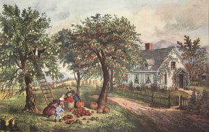 American Homestead - Syksy, pubi. 1869, Currier & Ives tekijältä American School