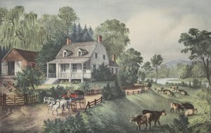 American Homestead - kesä, pubi. 1868, Currier & Ives tekijältä American School