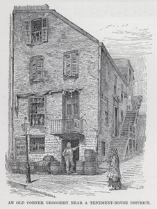 Old Corner Groggery lähellä vuokrataloaluetta (litho) tekijältä American School