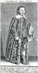 Archee, kuninkaiden narri, muotokuva Archibald Armstrongista, kirjoittanut Thomas Cecil, 1639-1640 tekijältä American School