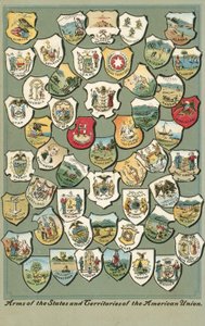 Yhdysvaltain osavaltioiden aseet (väri litho) tekijältä American School