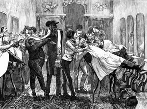 Barbers Saloon New Yorkissa, 1870 tekijältä American School