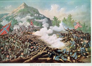 Kenesaw Mountainin taistelu, Georgia, 27. kesäkuuta 1864, kaiverrus Kurz & Allison tekijältä American School