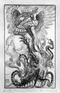 Bellerophon Slayed the Chimera, otettu Nathaniel Hawthornen kirjoittamasta ihmekirjasta tytöille ja pojille, 1852 tekijältä American School