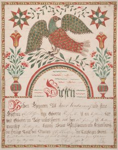 Elisabeth Lindamanin syntymä- ja kastetodistus, n. 1820 (muste ja wc paperilla)