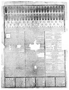 Brittijoukkojen verinen teurastamo, Salem 1775 (tulostus) tekijältä American School