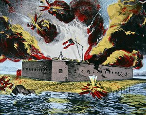 Fort Pulaskin pommittaminen Cockspur Islandilla Georgiassa tekijältä American School