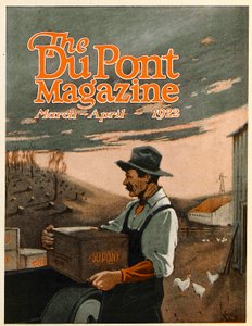 Boring Machines and Explosives Twin Helpers, DuPont-lehden etukansi, maalis-huhtikuu 1922 tekijältä American School