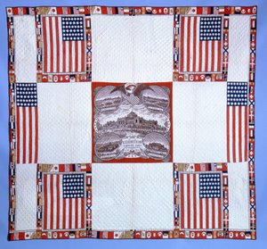 Centennial quilt, Massachusetts, 1876 (puuvilla) tekijältä American School