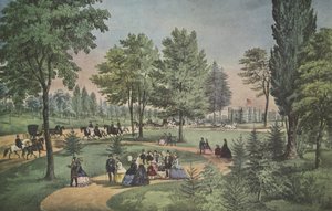 Central Park, The Drive, Currier & Ives, pubi. 1862 tekijältä American School